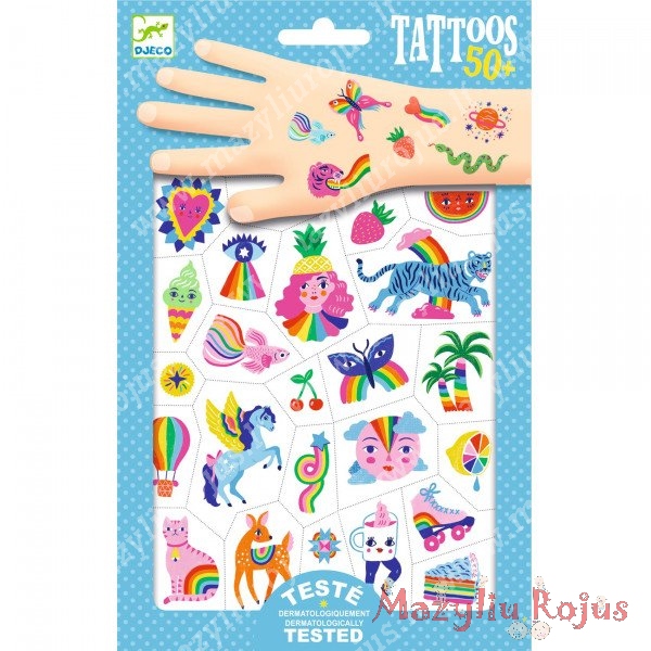 Vaikiškos tatuiruotės "Vasara" tviska tamsoje