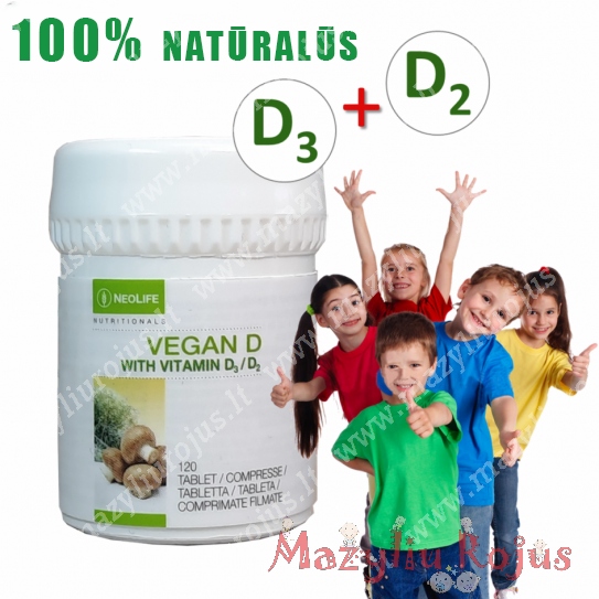 Natūralus Vitaminas D, 120 tablečių