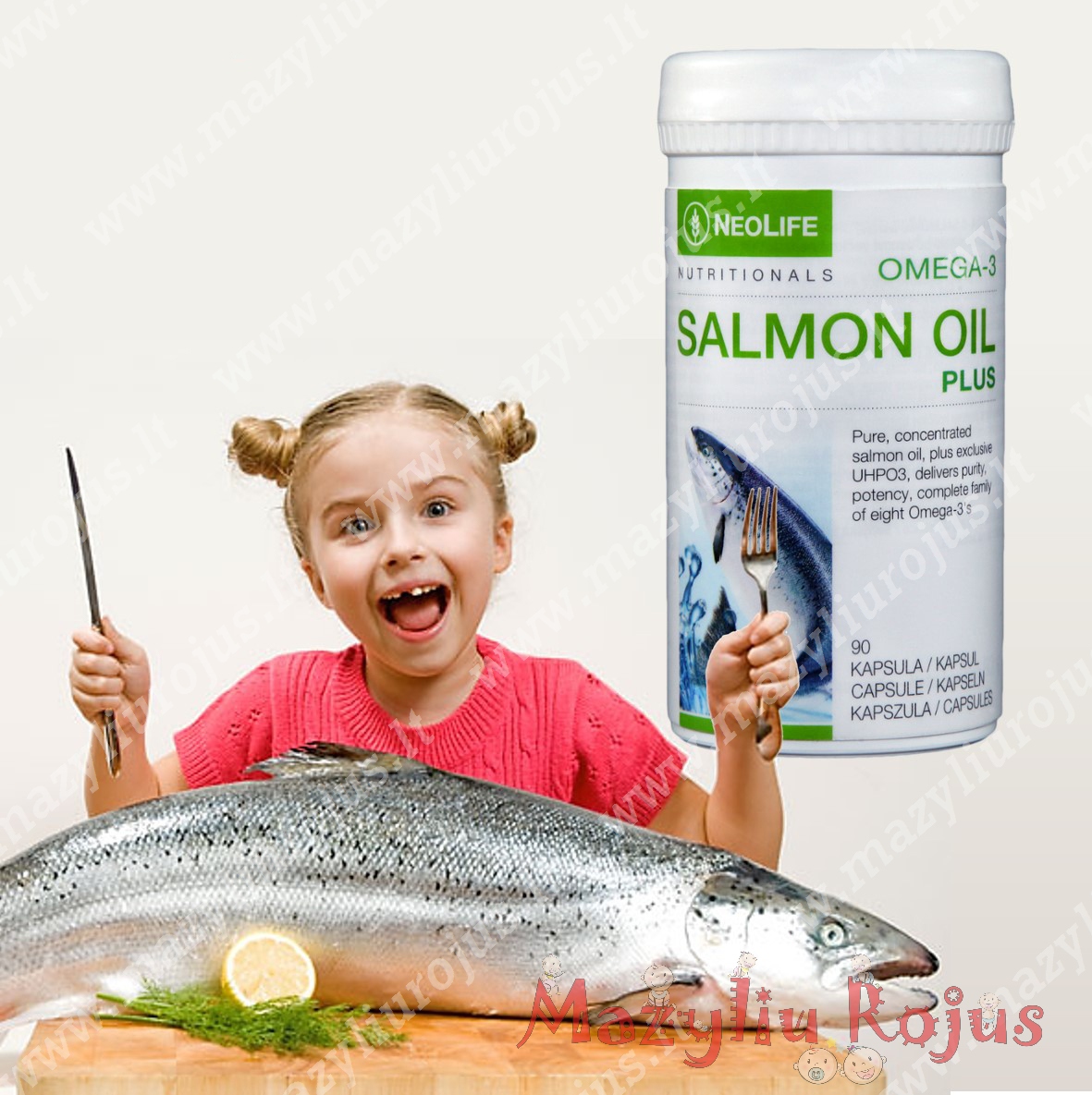 Žuvų taukai  omega 3 "Salmon oil plus", 90 kapsulių